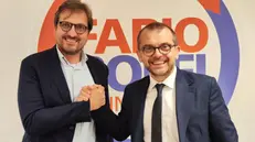 I leghisti Fabio Rolfi, candidato sindaco, e Guido Guidesi, assessore regionale - © www.giornaledibrescia.it