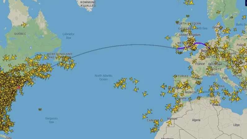 Il volo del C17 del 17 aprile, con il trasferimento dagli Usa a Ramstein, due giorni prima del volo per Ghedi (schermata tratta da Planefinder.net)