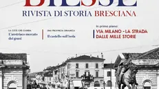 L'omnibus a cavalli in via Milano sulla copertina di Biesse - Foto Fondazione Negri