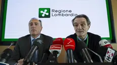 L'ex assessore Gallera e il presidente Fontana - Foto Ansa / Marco Ottico © www.giornaledibrescia.it