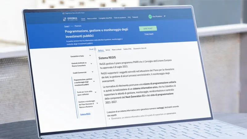 Una schermata del portale ReGiS