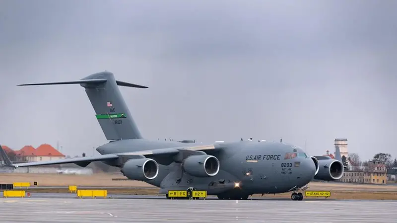 Un C17 Globemaster del 62nd Airlift Wing dell'Usaf - Foto Epa © www.giornaledibrescia.it