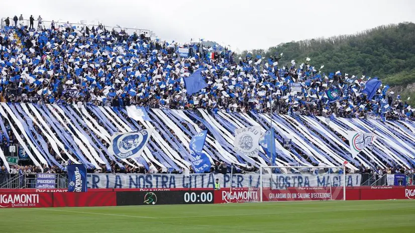 La Curva Nord del Brescia contro il Cosenza - Foto Newreporter Nicoli © www.giornaledibrescia.it