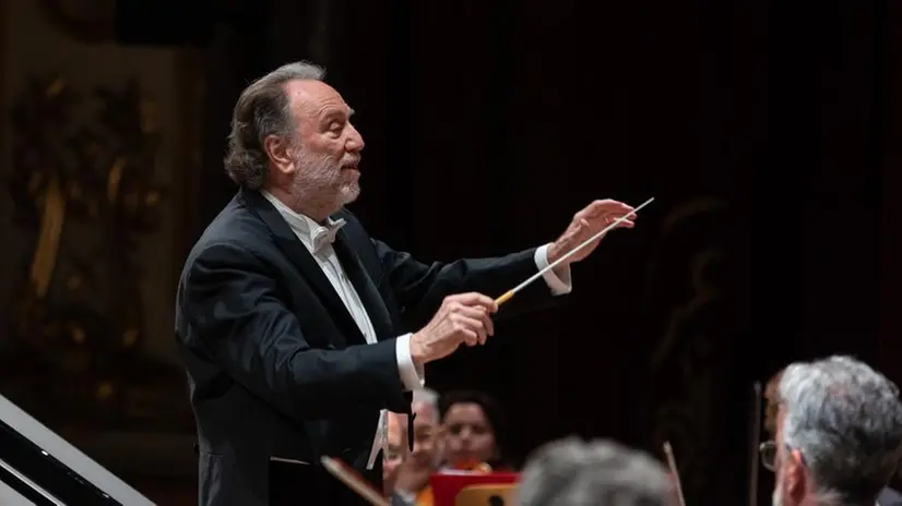 Il maestro Riccardo Chailly durante l'anteprima al Teatro Grande - Foto New Reporter Nicoli © www.giornaledibrescia.it