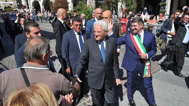 Sergio Mattarella ed Emilio Del Bono a Brescia nel 2016 © www.giornaledibrescia.it