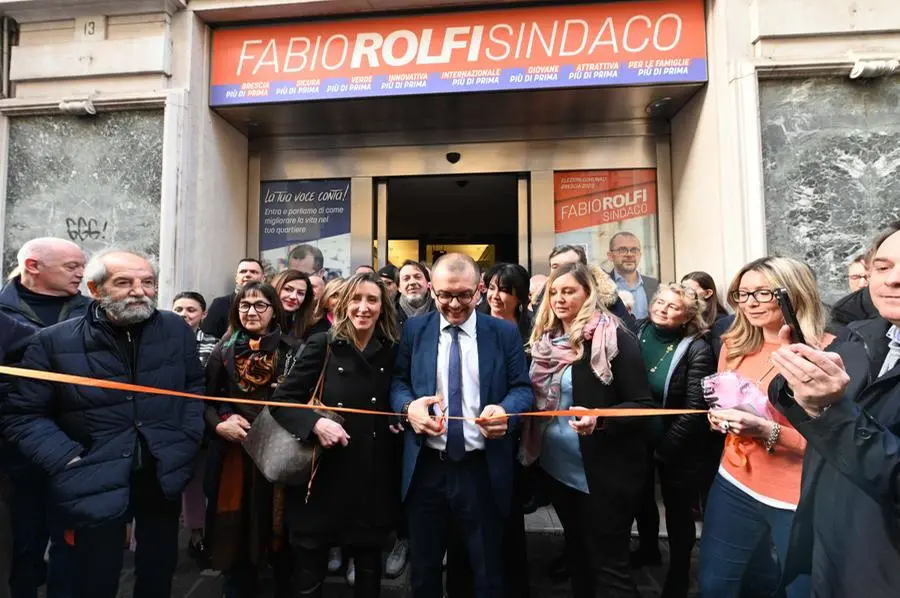 L'inaugurazione della sede elettorale di Fabio Rolfi