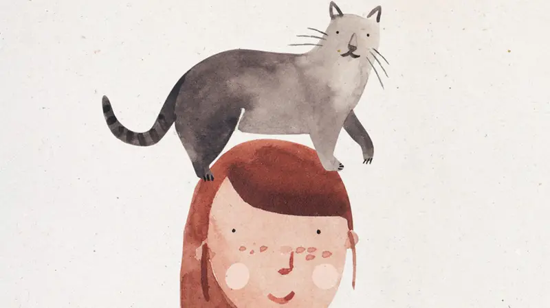 Un autoritratto di Alice col suo gatto