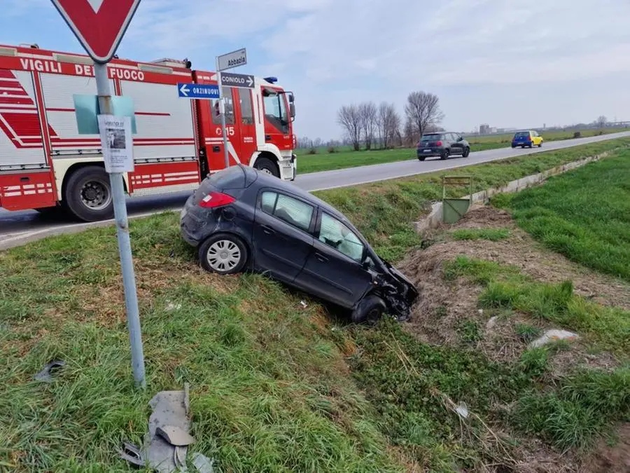 Le auto coinvolte nell'incidente tra Orzinuovi e Coniolo