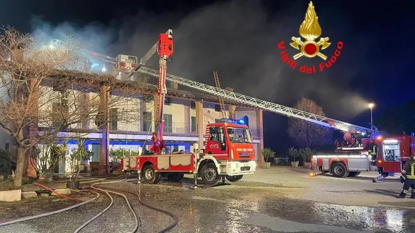 L'intervento dei vigili del fuoco a Coccaglio
