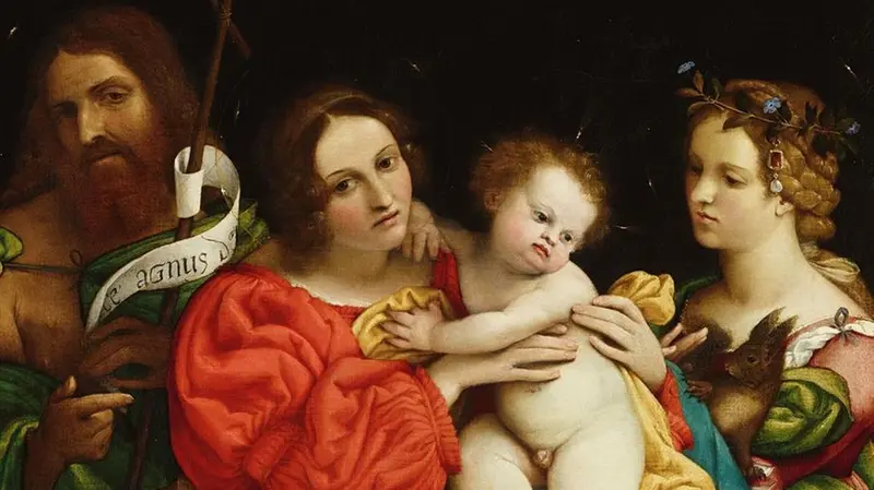 Madonna col Bambino, San Giovanni Battista e Santa Caterina di Lotto