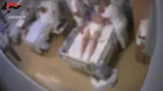 Un fermo immagine del video delle telecamere nascoste dai Nas nella struttura bresciana