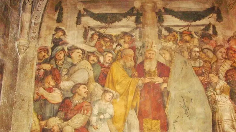 Lo «Sposalizio della Vergine» del Romanino nella chiesa di Santa Maria Annunciata a Bienno - © www.giornaledibrescia.it