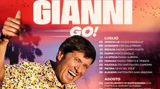 La locandina che presenta il tour estivo di Gianni Morandi - Foto tratta da Fb
