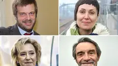 I quattro candidati: Pierfrancesco Majorino, Mara Ghidorzi, Attilio Fontana, Letizia Moratti