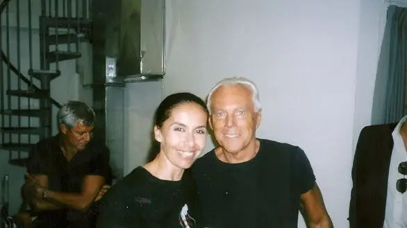 Fabienne Rea con Giorgio Armani - © www.giornaledibrescia.it