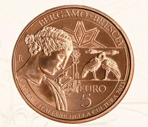 La moneta coniata per Bergamo-Brescia Capitale della cultura 2023