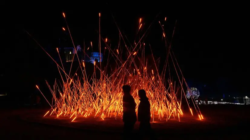 L'installazione in Castello per il Festival delle Luci