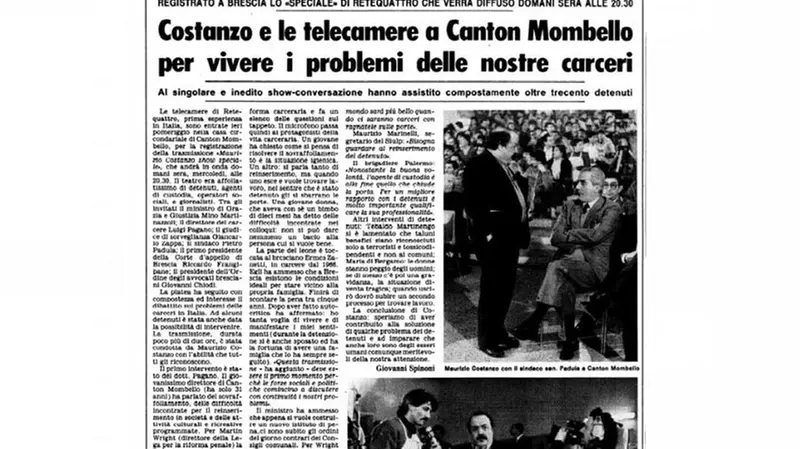 L'articolo d'epoca del GdB che riferisce la cronaca della puntata del Maurizio Costanzo Show