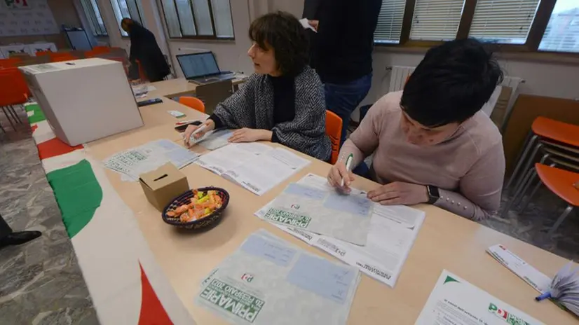 La sede del Pd cittadino in via Risorgimento dove si è votato per le primarie