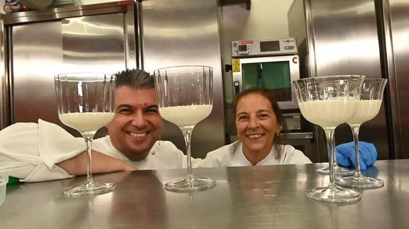 Chef Beppe Maffioli con Cecilia Martinenghi - Foto New Reporter Favretto © www.giornaledibrescia.it