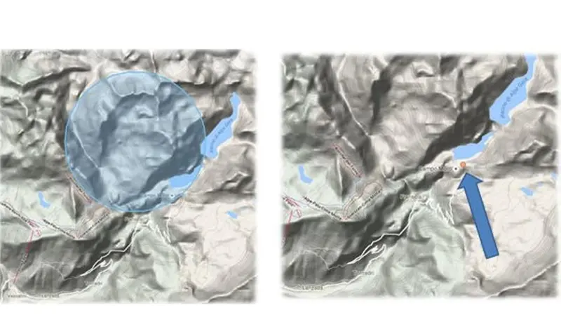 La differenza tra la localizzazione con cella telefonica (a sinistra) e il sistema Aml (a destra) - © www.giornaledibrescia.it
