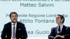 Matteo Salvini e Attilio Fontana - Foto © www.giornaledibrescia.it