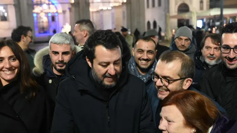 Salvini è stato anche in città per l'incontro con il candidato sindaco Rolfi