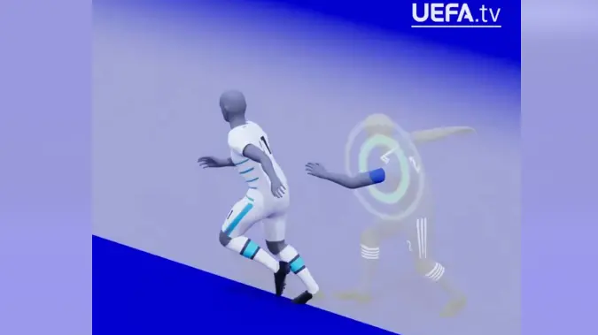 Un esempio di come funziona il «Saot» - Foto dal profilo Facebook della UEFA