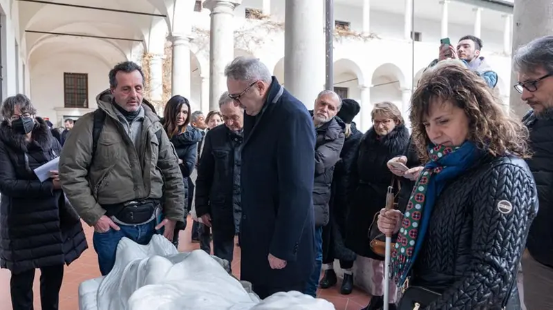 L'inaugurazione della mostra «Felice Tagliaferri. Sculture»