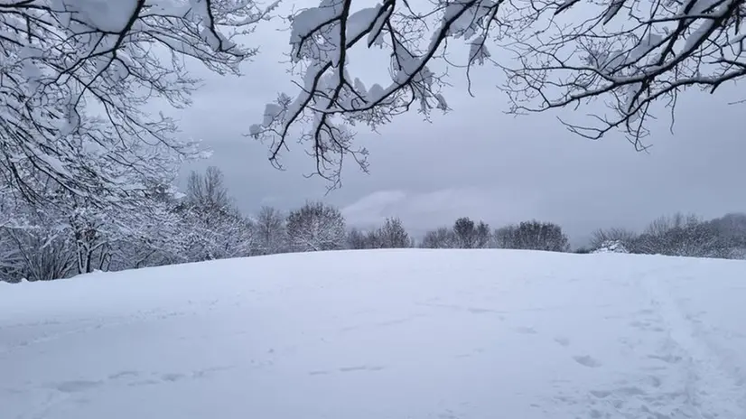 A fine giornata la neve accumulata in Maddalena