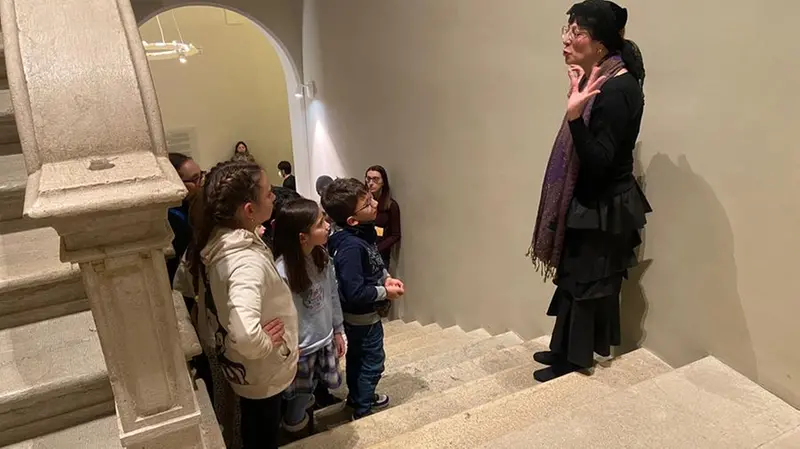I bambini in Pinacoteca per una Notte al Museo