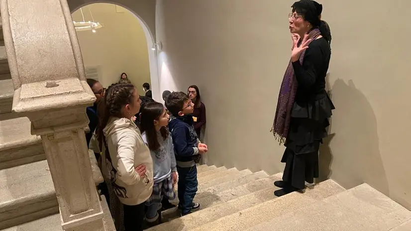 I bambini in Pinacoteca per una Notte al Museo