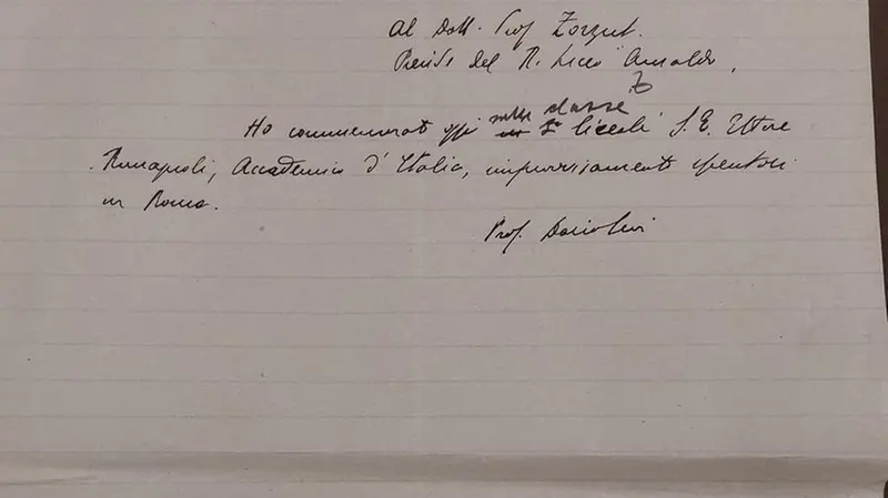 Una lettera autografata da Dario Riso Levi