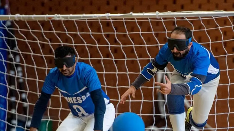 Un momento di una partita di goalball - Foto Germano Titoldini
