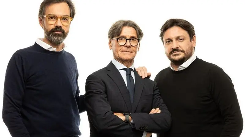 La famiglia Maffioli: da sinistra Filippo, il presidente Carlo e Tomaso - Foto © www.giornaledibrescia.it