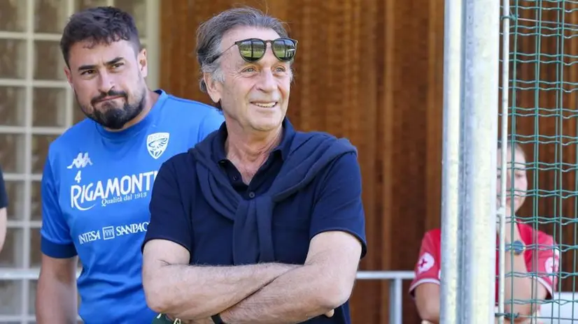 Clotet e Cellino, allenatore e presidente del Brescia Calcio - Foto New Reporter © www.giornaledibrescia.it