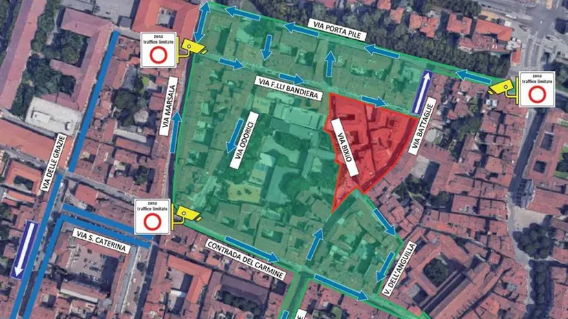 La mappa della Ztl in Carmine