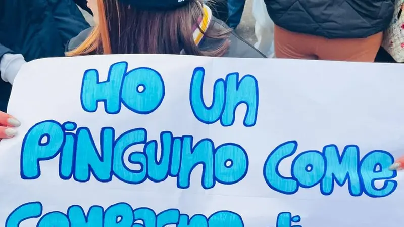 La protesta per il freddo degli studenti del Primo Levi di Sarezzo