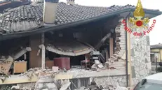 La palazzina esplosa a Bagnolo Mella