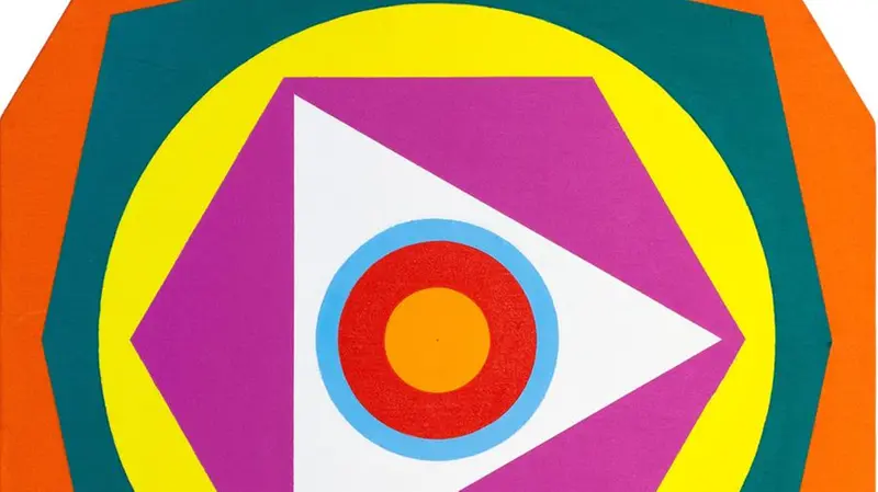 Alcune delle opere 100x100 di Gianfranco Bonomi