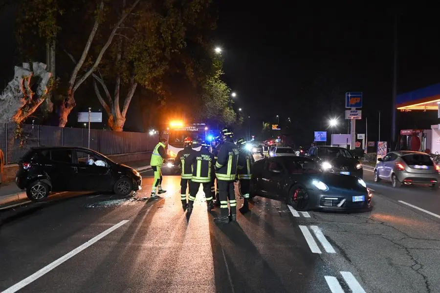 Le auto coinvolte nell'incidente in via Borgosatollo
