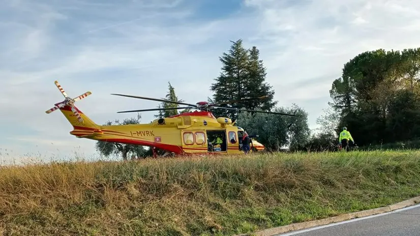 I mezzi arrivati a Polpenazze in seguito all'incidente