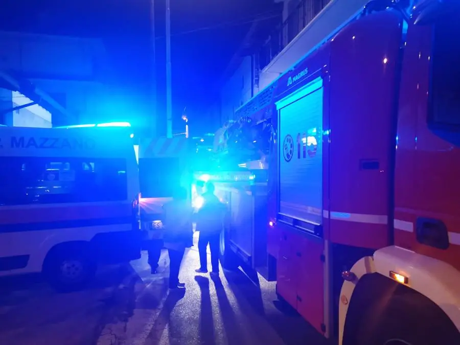 I soccorritori in via San Martino a Castenedolo