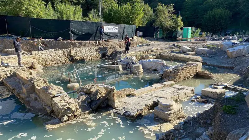 L'area degli scavi ai Bagni di San Casciano, in Toscana