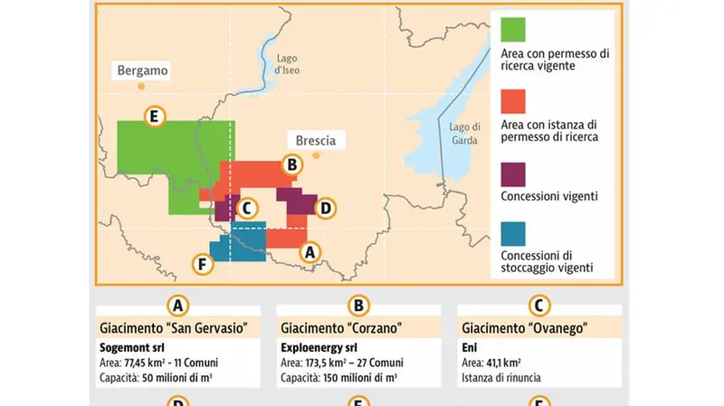 Le aree nel Bresciano - Fonte: Ministero dello Sviluppo Economico