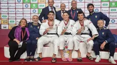 Alice Bellandi con gli altri vincitori del Grande Slam di judo andato in scena a Baku