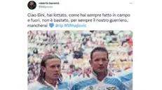 Il post su Instagram con cui Roberto Baronio ha ricordato l'amico Sinisa Mihajlovic