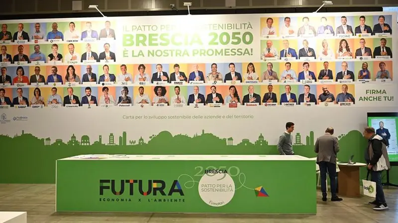 Lo spazio dedicato alla firma del «Patto per Brescia 2050» - © www.giornaledibrescia.it