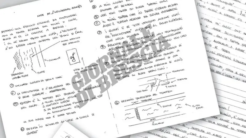 Le pagine del diario scritto dal detenuto - © www.giornaledibrescia.it