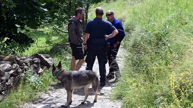 Ricercatori e cani molecolari impegnati nelle ricerche a Temù - © www.giornaledibrescia.it